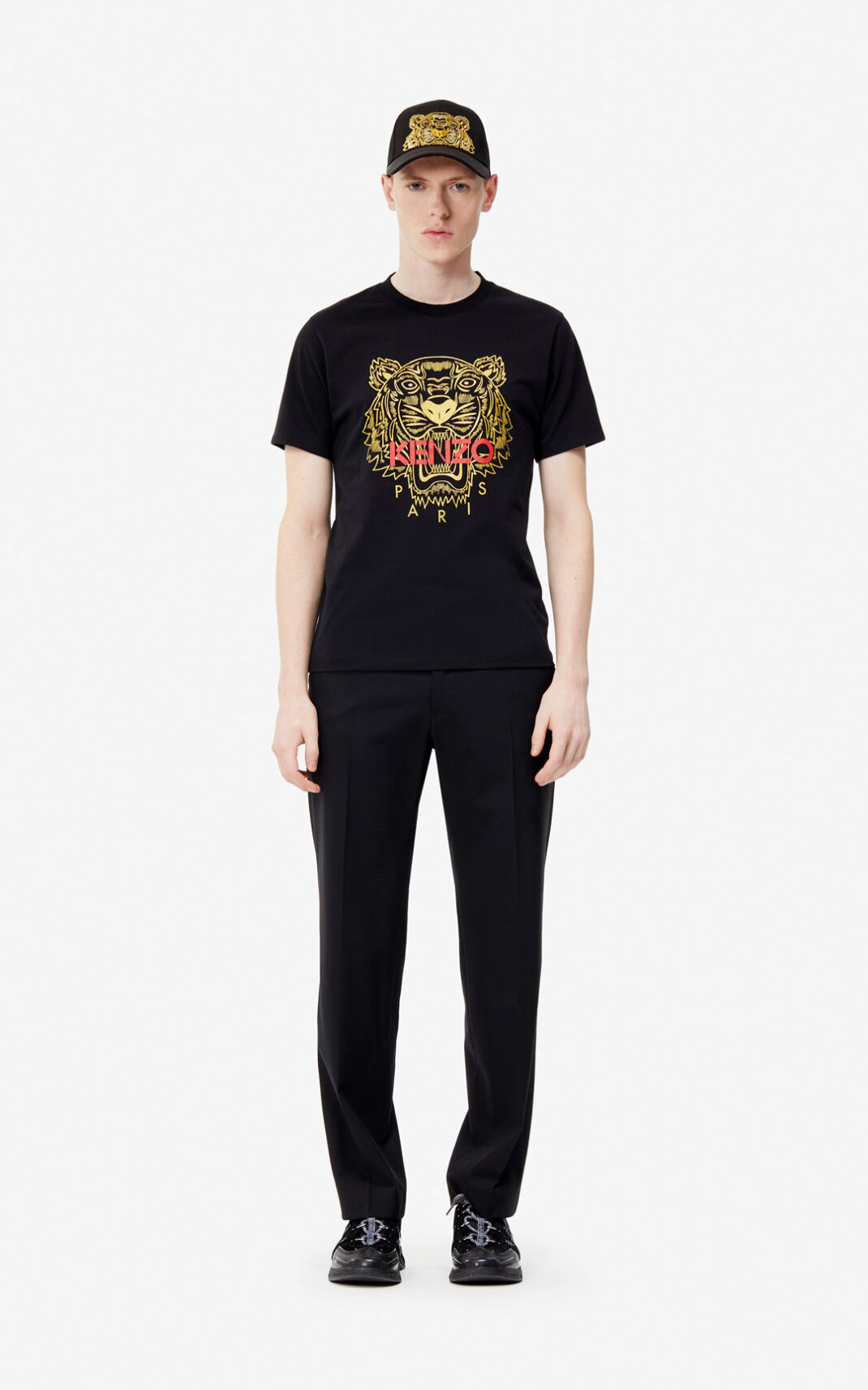 T Shirt Kenzo Tiger Homme Noir | TOLD-71948